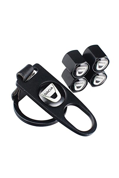 GARDENAUTO Dacia Auto Accessory Metal Valve Cover and Keychain Set
