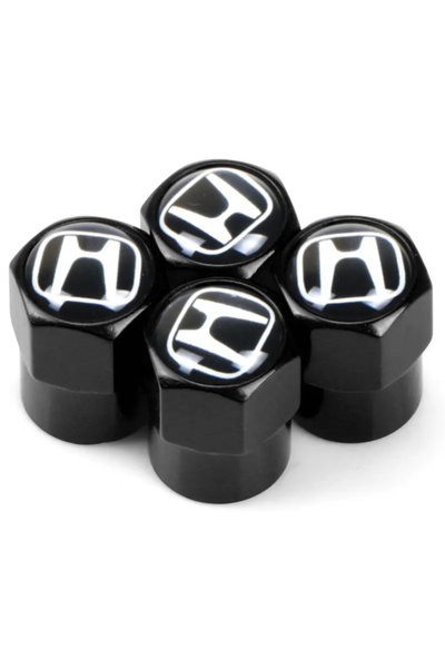 GARDENAUTO Honda Logo Aluminum Cover 4 Pieces Valve Cover (Black)