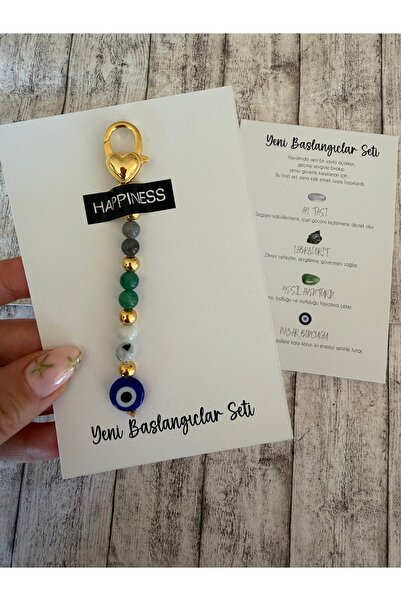 Talia&Talia Natural Stone Evil Eye Beaded Keychain |   New Job & New Home Gif...
