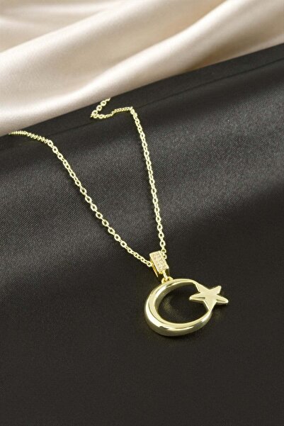 Marsilyan قلادة فاخرة من الفولاذ على شكل نجمة القمر ILKEL-BJT940