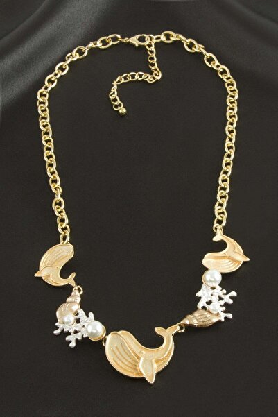 TakÇalıştır Yunus Mineli Metal Necklace