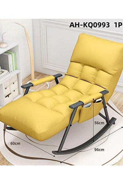 Generic Modern Yellow Color Upholstered Rocking Chair with High Backrest for ...