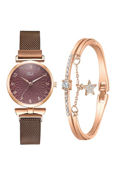 REDz Accessories Σετ ρολόι και βραχιόλι Έναστρη Νύχτα, Αραβικοί αριθμοί, Γυνα...