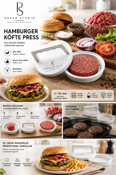 Awesomecrochet Practical Hamburger Patty Shaper – Non-Slip, Durable, and Easy...