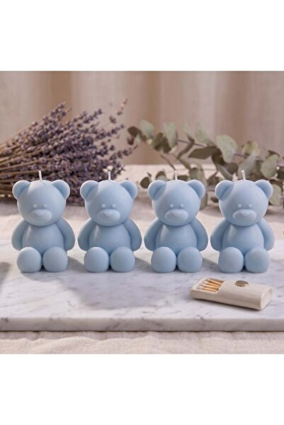 aurora naturalis Handmade Teddy Set Of-4 Bear Blue Blueberry Scented Candle |...