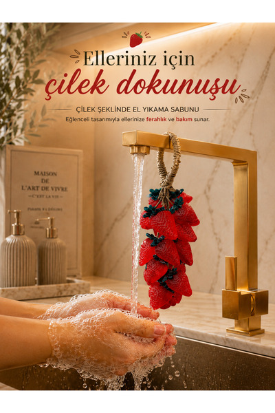 NOIRE PREMIUM Salkım Strawberry Soap Olive Oil Natural Oil Moisturizing Hand ...