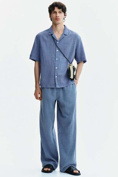 H&M Loose Fit Cotton muslin trousers