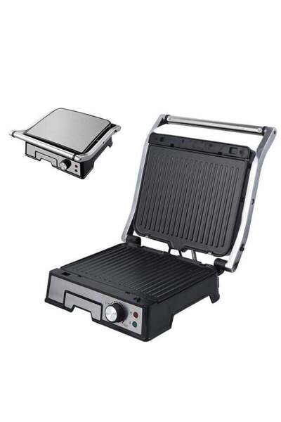 MOLIAX MX-5906 2000W Electric Barbecue Grill & Sandwich Press with Non-Stick ...