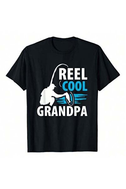 9TAY تي شيرت بتصميم جرافيك من Reel Cool Grandpa Fishing، مصنوع من القطن الخال...