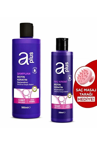 A PLUS Biotin Keratin Şampuan 500ml+Saç Kremi 350ml 2li Set