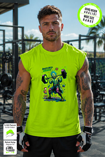BESSA Green Universe Printed Crew Neck Sports Athlete Undershirt Cotton Singl...