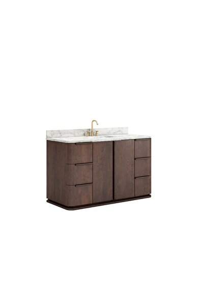 Roots Furniture وحدة حمام فردية من خشب الأرز عريضة للغاية
