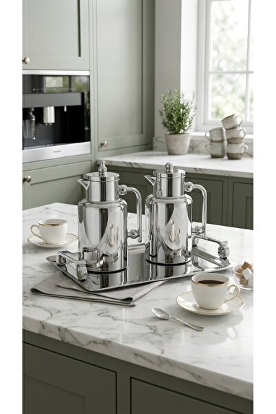 Generic Luxury 1+1L Plastic Tea and Coffee Set with Stainless Steel Serving T...
