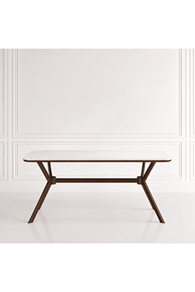 on home Round Marble Dining Table, Single, 120 cm - Brown