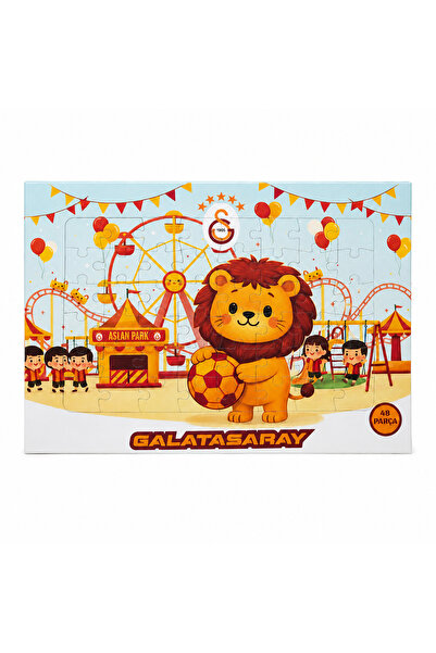 Galatasaray Lisanslı 48 Parça Puzzle - Aslan Park İllüstrasyonlu Çocuk Yapboz