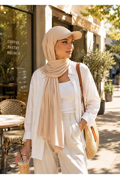 Wearflawless Sandy Shawl with Visor, Ready-To-Wear Practical Hijab Shawl, Sha...