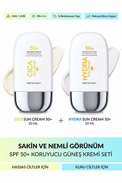 ALPHAMİEN كريم سيكا للحماية من الشمس + كريم هيدرا للحماية من الشمس SPF50+ PA+...
