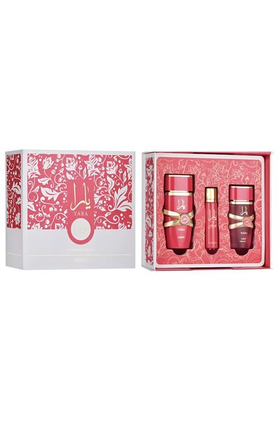 lattafa Yara Candy Set cadou pentru femei cu EDP, spray de călătorie și spray...