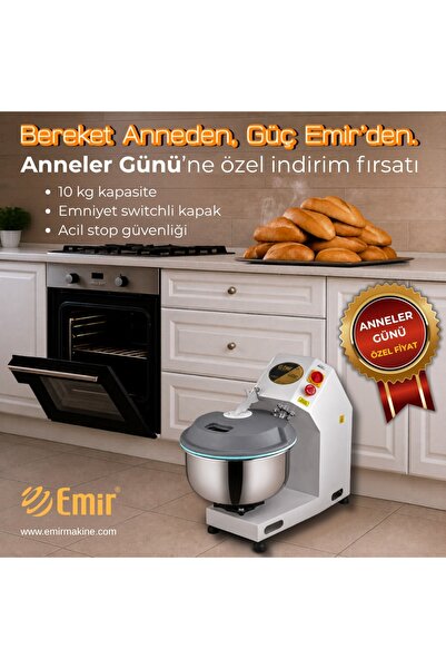 Empressco 10 KG Hamur Yoğurma Makinesi, Ev Tipi Ekmek ve Pizzaya Uygun