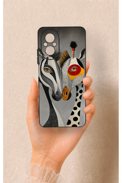 Vip Case Realme 12 Lite Compatible Zebra and Giraffe Patterned Silicone Case