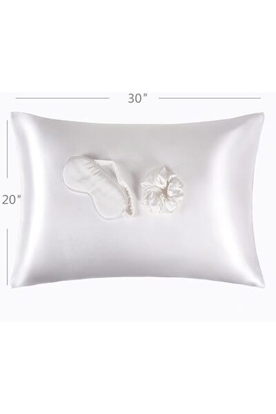 URLINENS Satin Pillowcase for Hair and Skin, Vegan Silk Pillowcase Set-2 Ivor...