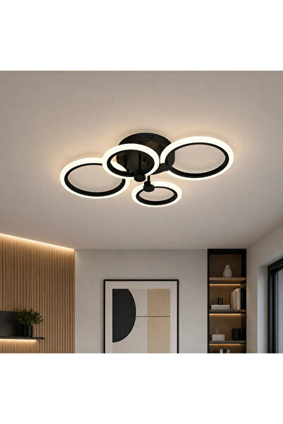 Erstee Lustra Urban LED 45W 3CCT 3150lm IP20 CU TELECOMANDA, Negru