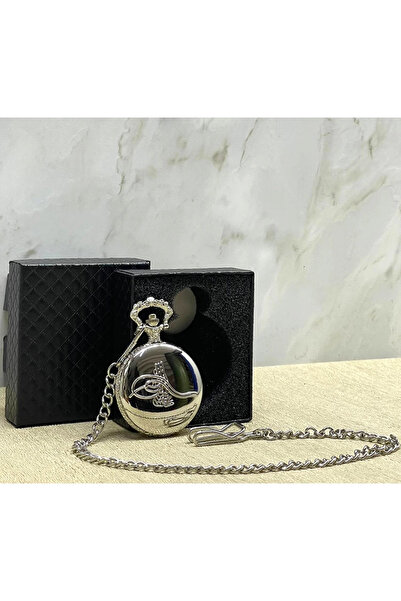 OSKA GLOBAL Special Boxed Ottoman Tughra Silver Chain Watch Alk4663