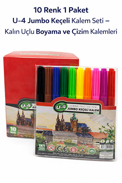 northcity n U-4 Felt-Tip Pen Set 10 Colors – Thick Tip Painting and Drawing P...