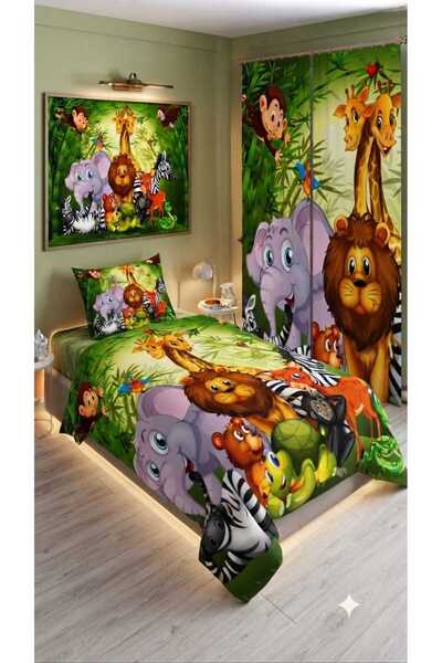 Elmas Dizayn 280*240 Cm. Special Design Single Bedding Set with Background Cu...
