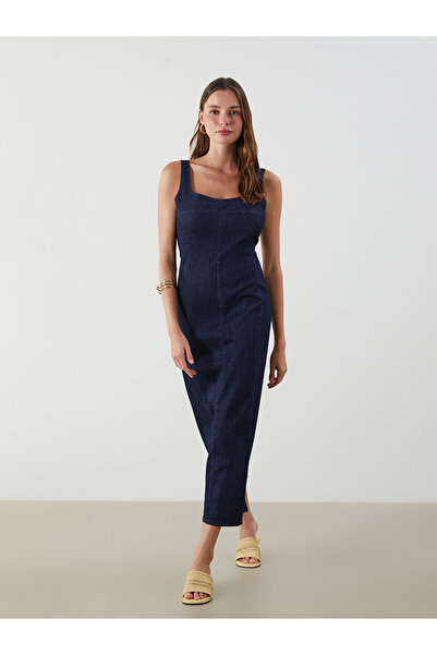 LC Waikiki Vizyon New Season U-Neck Strap Jean Dress