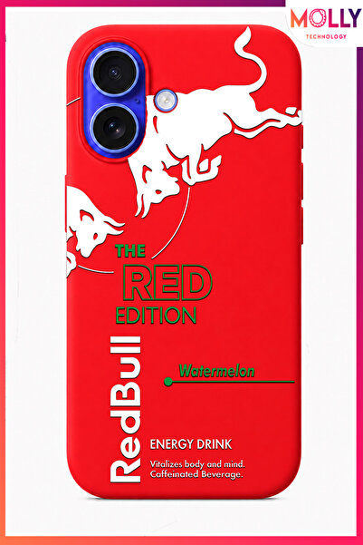 Molly iPhone 16 İçin Kırmızı Redbull The Red Edition Desenli İçi Kadife Silik...