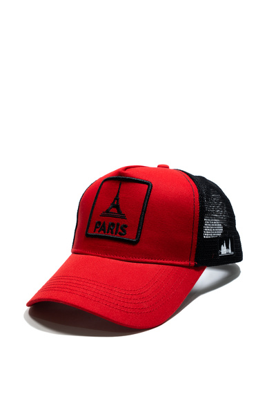 All citys Paris Eiffel Tower Embroidered Detailed Mesh Trucker Hat