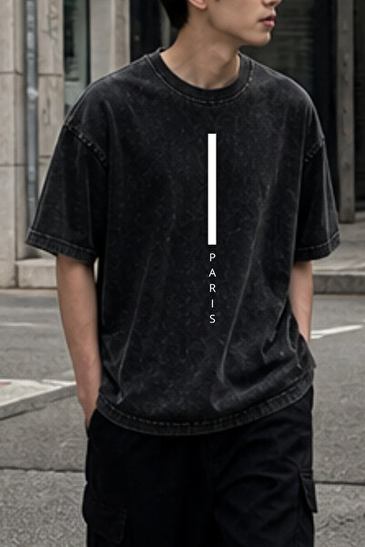 HOFFNUNG Unisex Oversize Vintage Washed Street Style Μόδα του δρόμου Βαμβακερ...