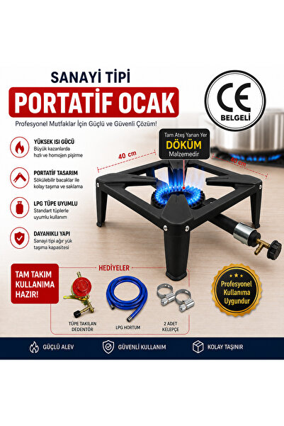Genel Markalar SANAYİ TİPİ CANAVAR OCAK TAM TAKIM HORTUM DEDENKTÖR DAHİL CE B...