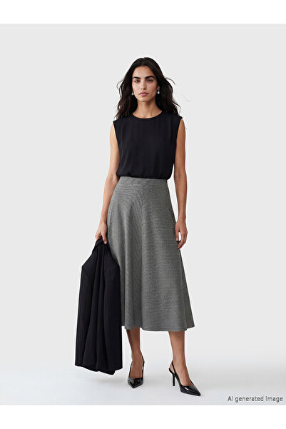 LC Waikiki Original Elastic Waist Patterned Flared Skirt