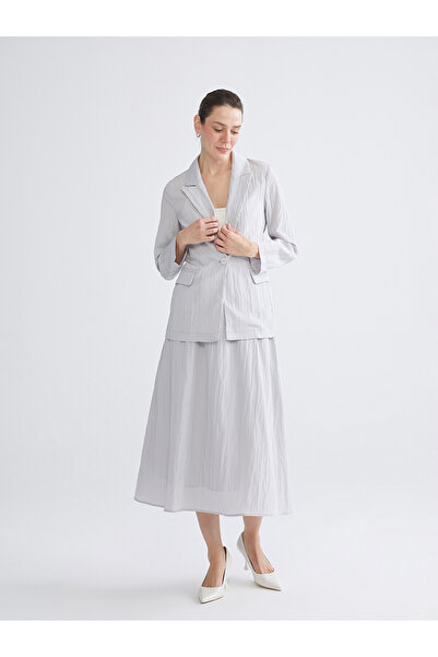 LC Waikiki Two Mt Shop Quality Textured A-Line Skirt with Elastic Waistband