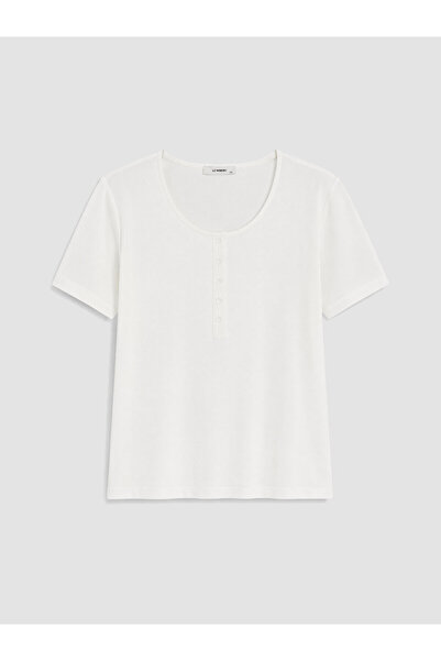 LC Waikiki Trendlucky with a Difference Plus Size Oval Neck Women's T-Shirt