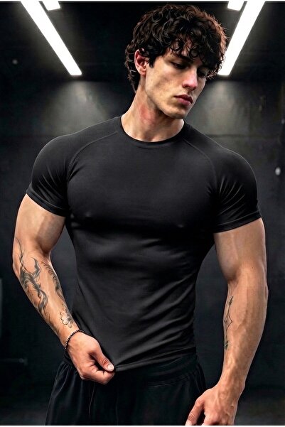 FIGHTR Basic Compression Erkek Beyaz Slim Fit Tişört