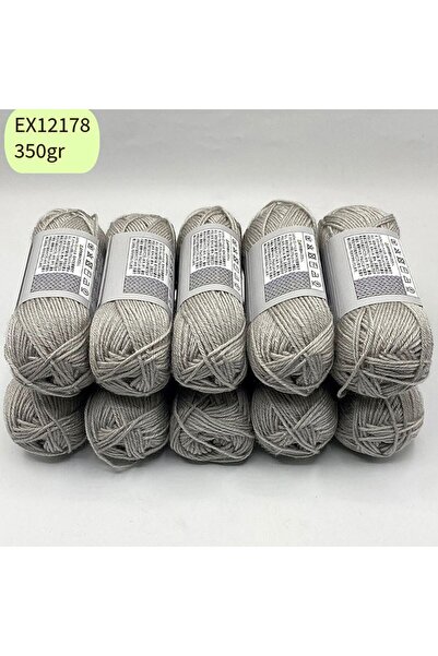 Oxford İplik İhrac Fazlası 10'lu Paket 350/400gr Amigurumi İpi Gri EX12178