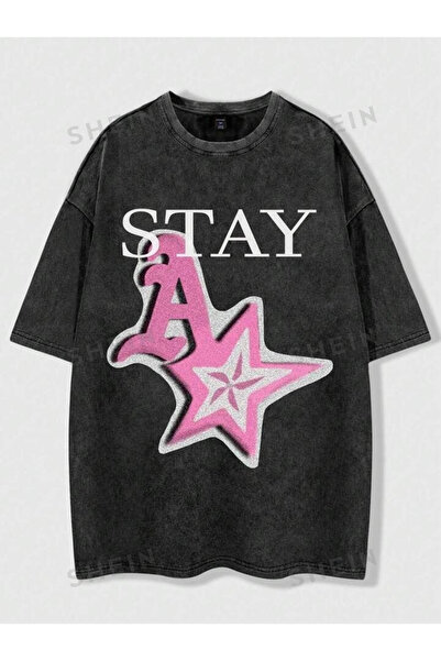 bellanova Vintage Washed Smoked Printed Oversize T-Shirt