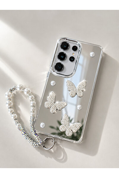 Go Aksesuar Galaxy S26 ULTRA Uyumlu AYNALI Charm KELEBEK Tasarımlı Oyuncaklı ...