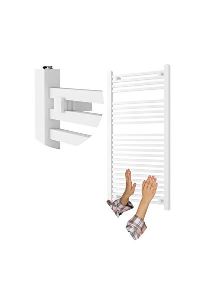 Granitan Radiator baie Bergen, scara, 120x60 cm, 667W, Alb