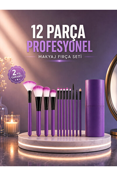 teknodayım 12-Piece Professional Makeup Brush Set with Ultra Soft Synthetic B...