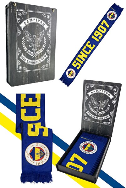 Fenerbahçe Κίτρινο και μπλε ναυτικό χρώμα Από το 1907 Υφαντό μαντήλι Unisex μ...