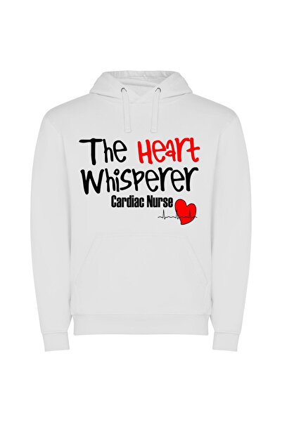 iLovePrints Whispering Heart Logo Inspired Φούτερ με κουκούλα σε χρώμα Λευκό