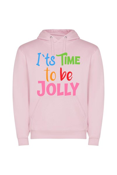 iLovePrints Jolly Joyous Times Ahead Φούτερ με κουκούλα σε χρώμα Ροζ