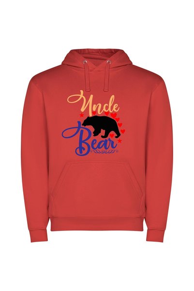 iLovePrints Adobe Bear Love Φούτερ με κουκούλα σε χρώμα Κόκκινο