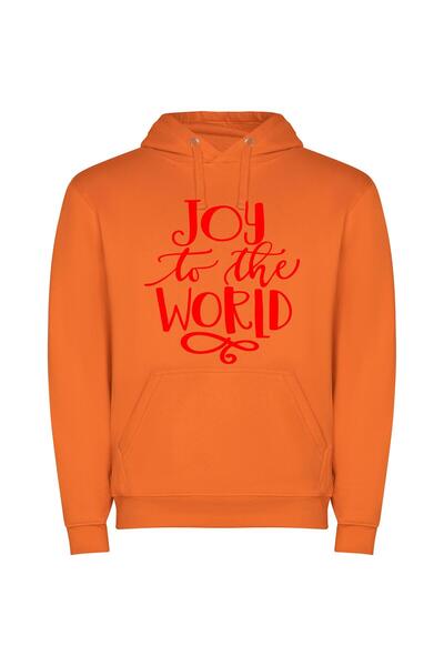 iLovePrints Joyful World Wallpaper Φούτερ με κουκούλα σε χρώμα Πορτοκαλί