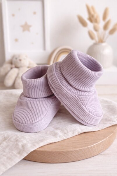 Cloudy 0–6 Months |   Newborn Booties |   Flexible, Breathable, Cotton Fabric...