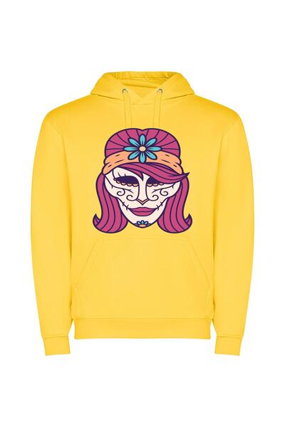 iLovePrints Blooming Faces: Illustrated Elegance Φούτερ με κουκούλα σε χρώμα ...